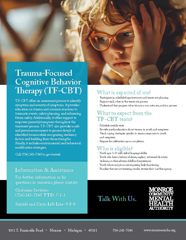 Trauma-Focused Cognitive Behavior Therapy flyer graphic