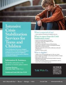 Intensive Crisis Stabilization Services for Teens and Children Flyer Graphic