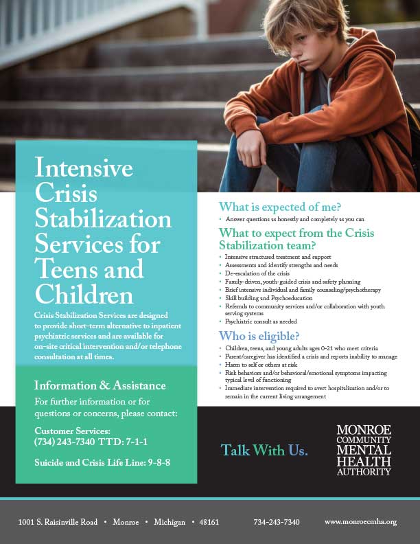 Intensive Crisis Stabilization Services for Teens and Children Flyer Graphic