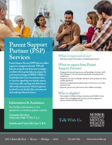 Parent Support Partner Services Flyer Graphic