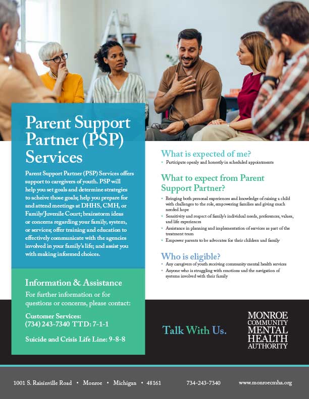 Parent Support Partner Services Flyer Graphic